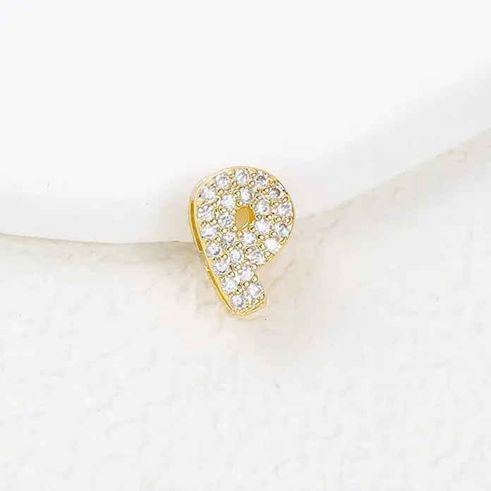 18K Gold Plated Zircon Initial Necklace Women Mini Alphabet Choker Gift