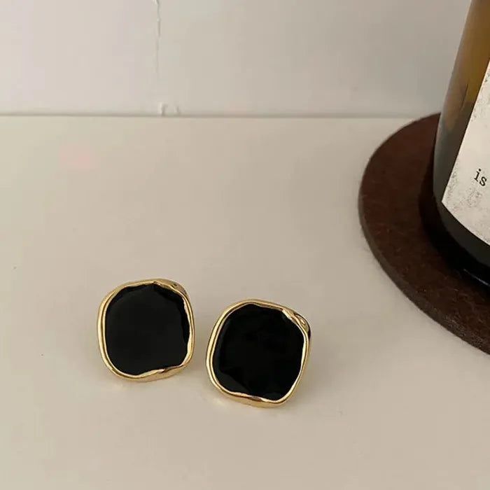 2026 Black Irregular Zinc Alloy Earrings for Women Vintage Jewelry