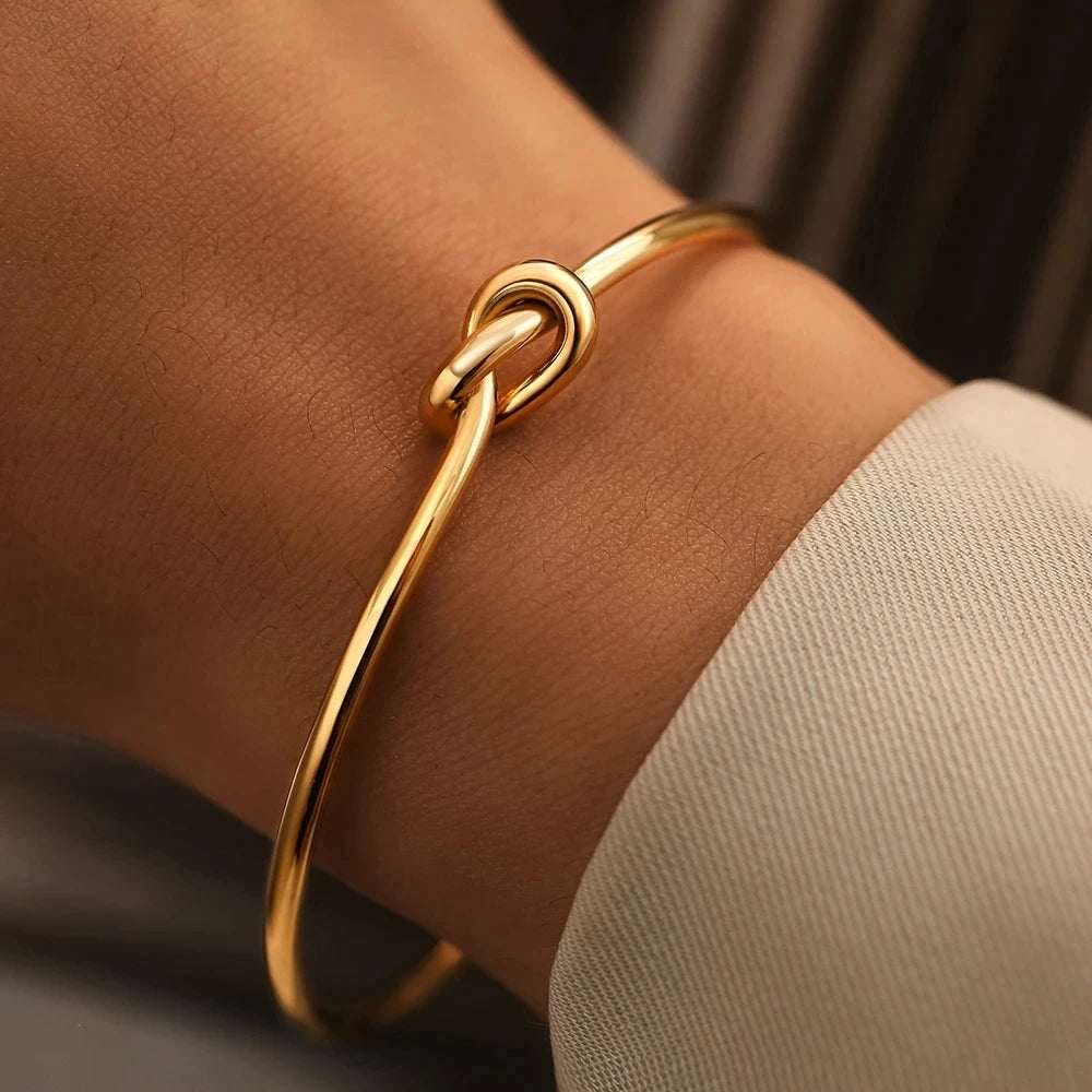 Vintage Stainless Steel Woven Twist Bracelets Bangles for Men Women Jewelry