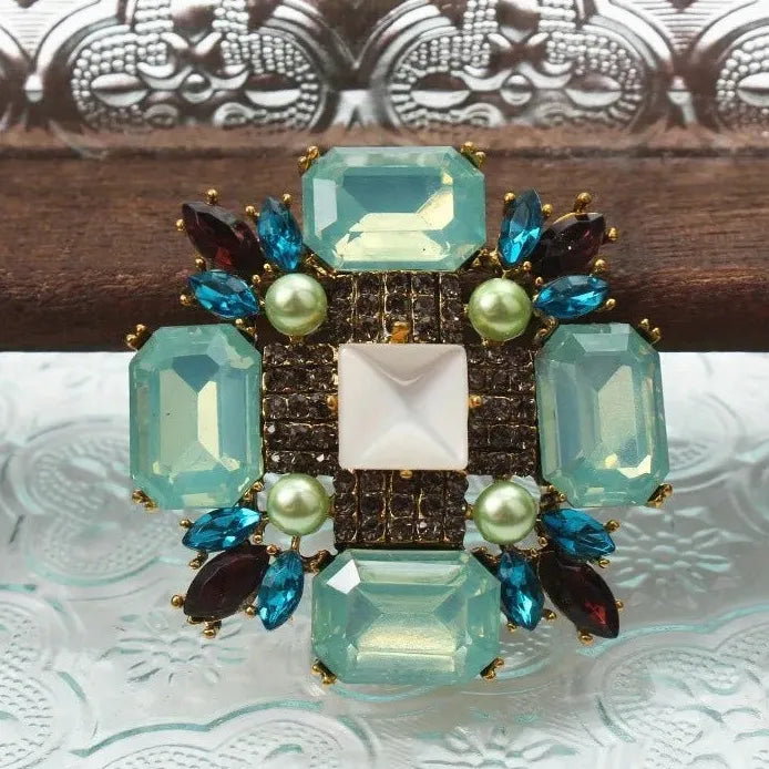 Elegant Classic Cross Flower Brooch Pin Jewelry Gift for Men Women