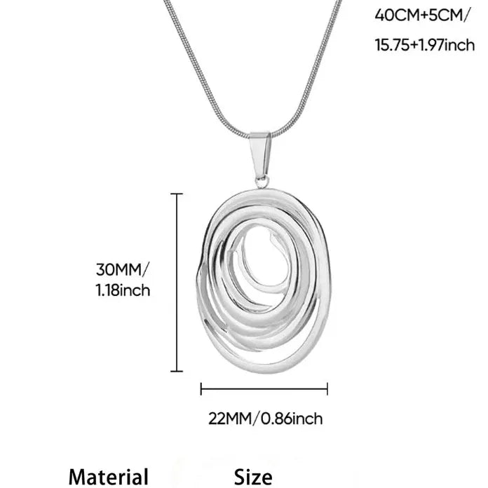 Stainless Steel Spiral Round Geometric Necklace Gold Choker for Women Girls