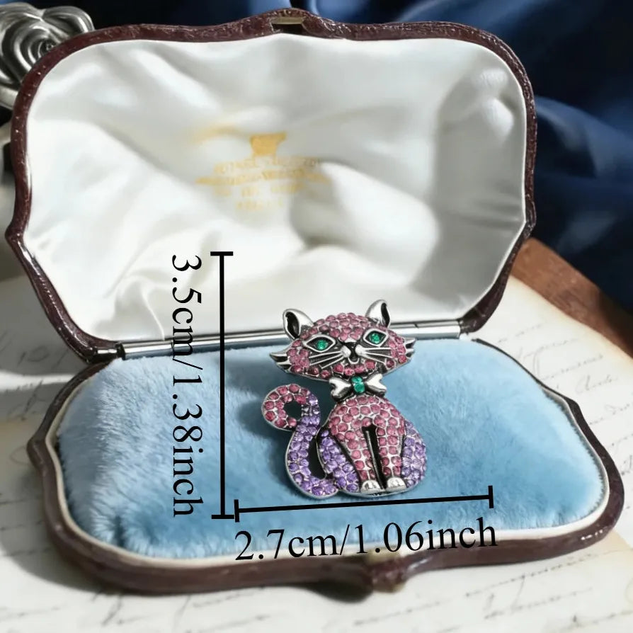 Luxury Elegant Cat Brooch Jewelry Gift for Women Men Classic Style