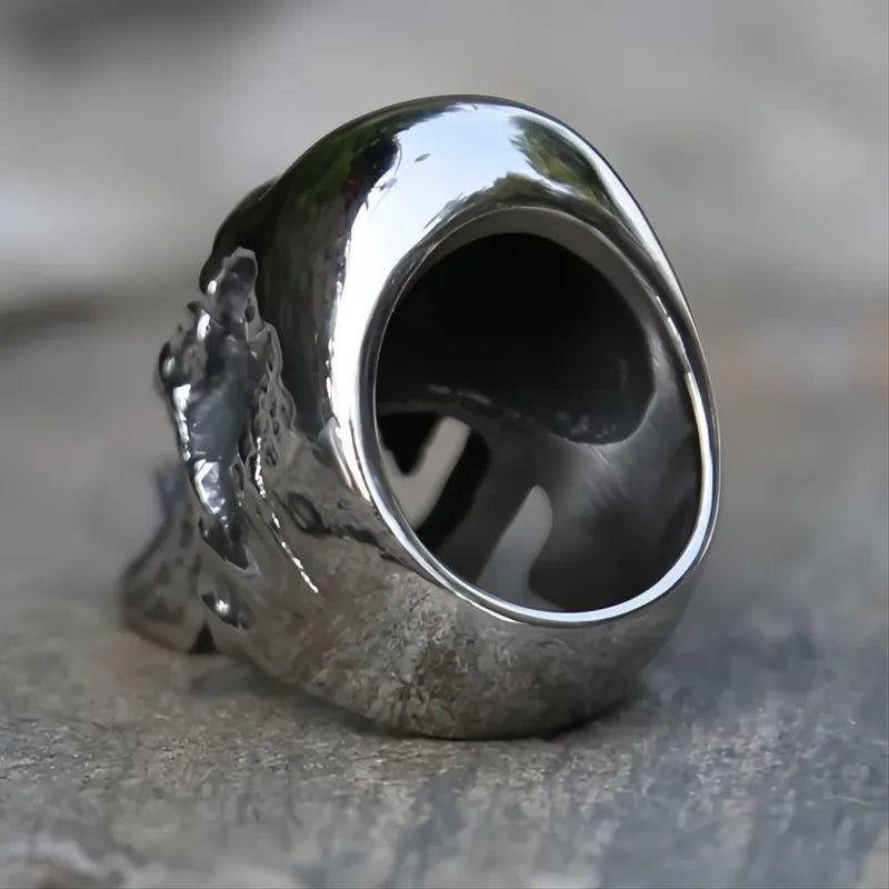 Stainless Steel Vampire Skull Ring Gothic Punk Biker Ring Men Women Sizes 7-15 Gift
