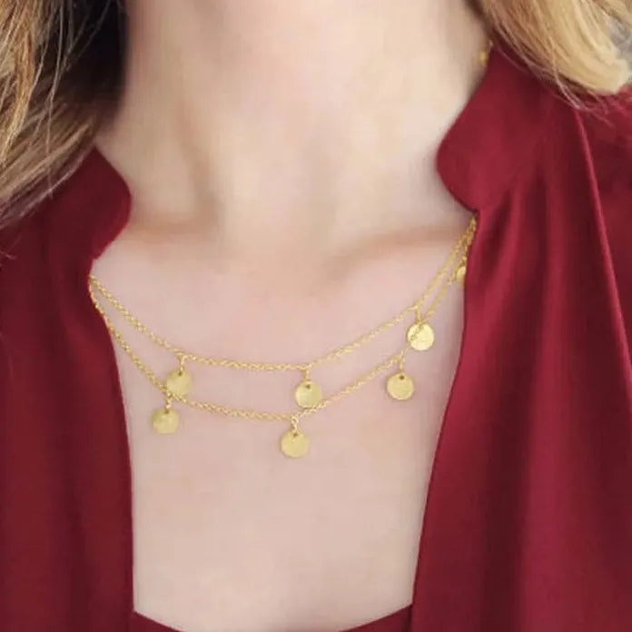 Bohemia Gold Tassel Sequins Necklace Women 2026 Trendy Fashion Jewelry