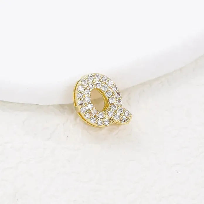 18K Gold Plated Zircon Initial Necklace Women Mini Alphabet Choker Gift