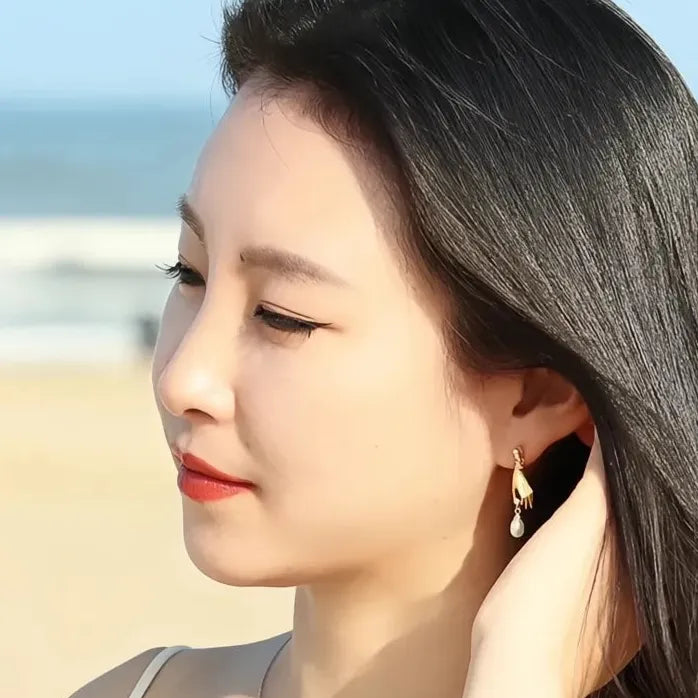 Trendy Unique Hand-Designed Imitation Pearl Drop Earrings for Women Gift