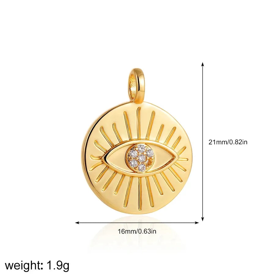 Stainless Steel Evil Eye Palm Cross Flower Pendant Jewelry Rust Resistant Charm