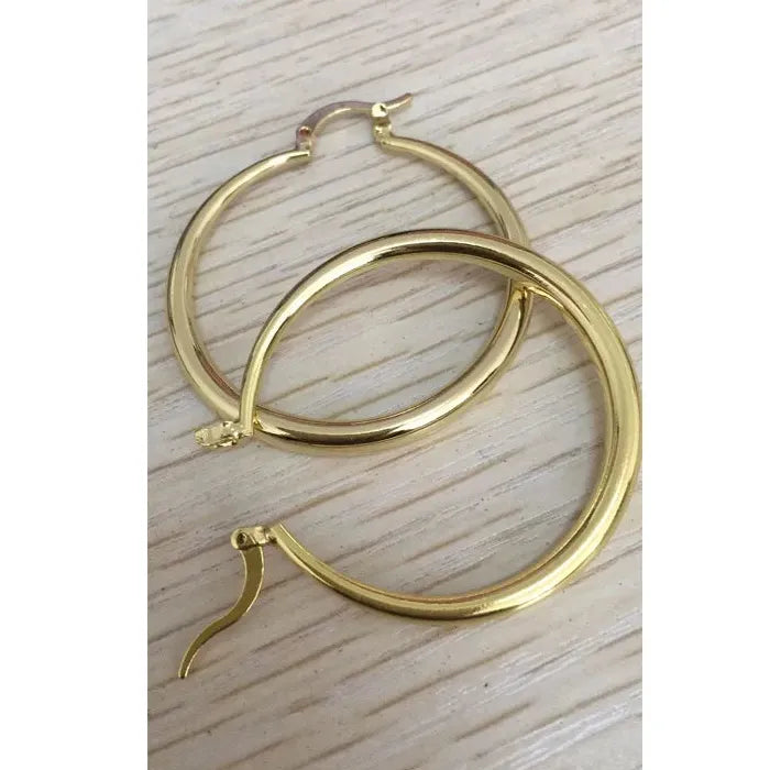 Silver Big Circle Round Hoop Earrings for Women Zinc Alloy Christmas Jewelry