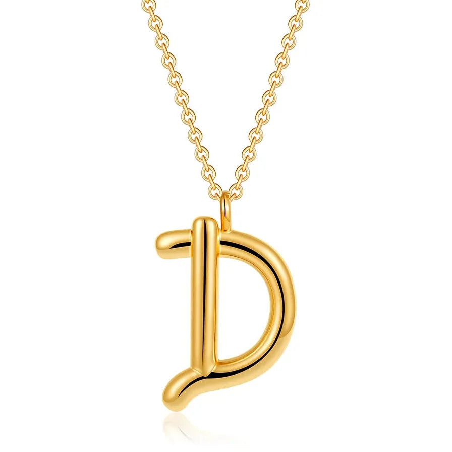 18K Gold Plated A-Z Initial Necklace Waterproof Alphabet Choker Jewelry Gift Women