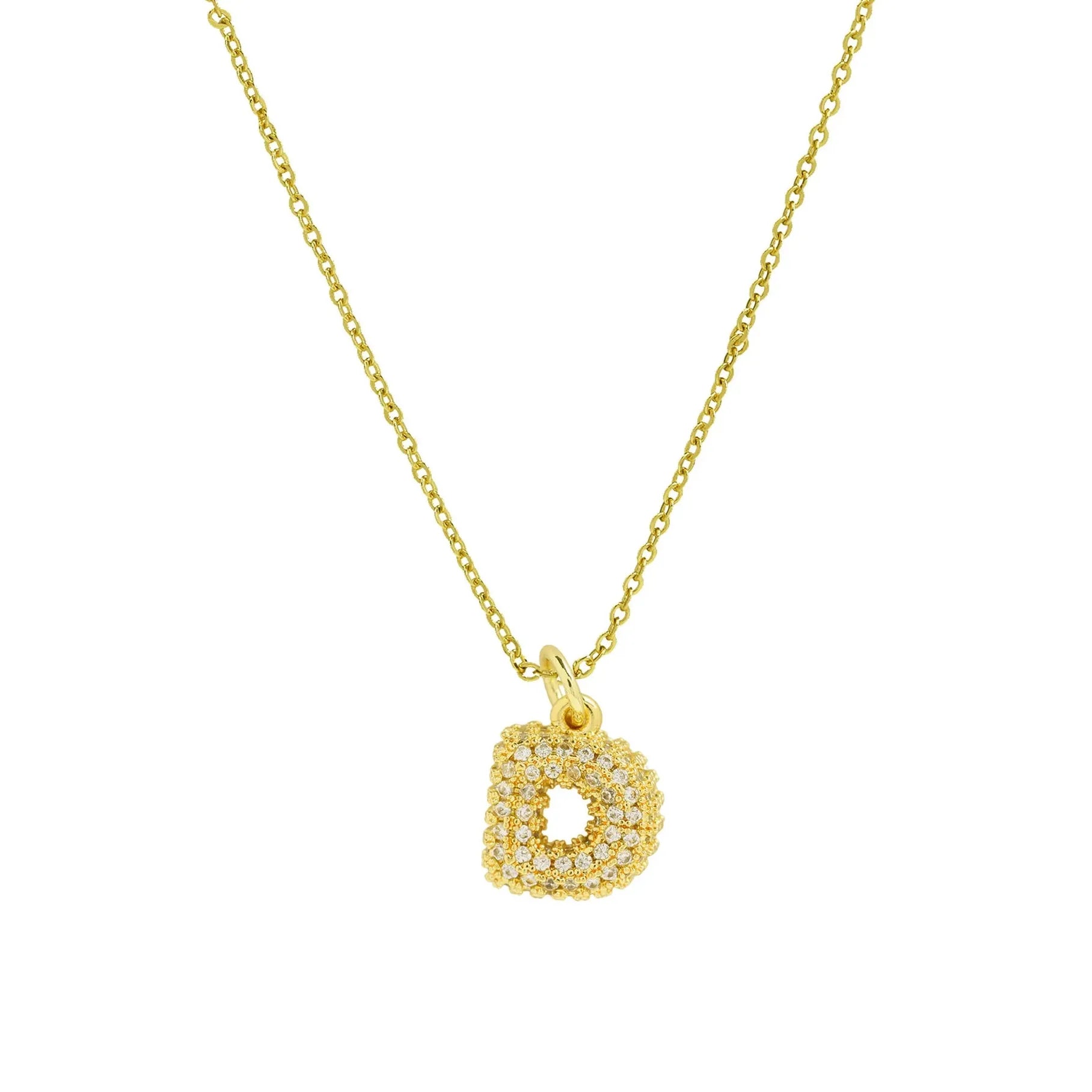18k Gold Plated A-Z Initial Pendant Necklace Stainless Steel Choker Women Gift
