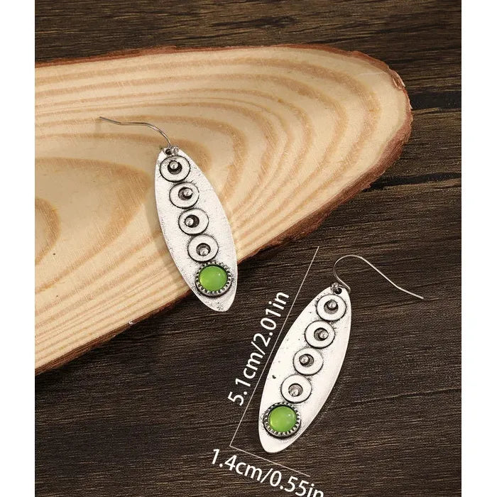 Vintage Bohemian Zinc Alloy Metal Carving Women's Pendant Drop Earrings Simple Design