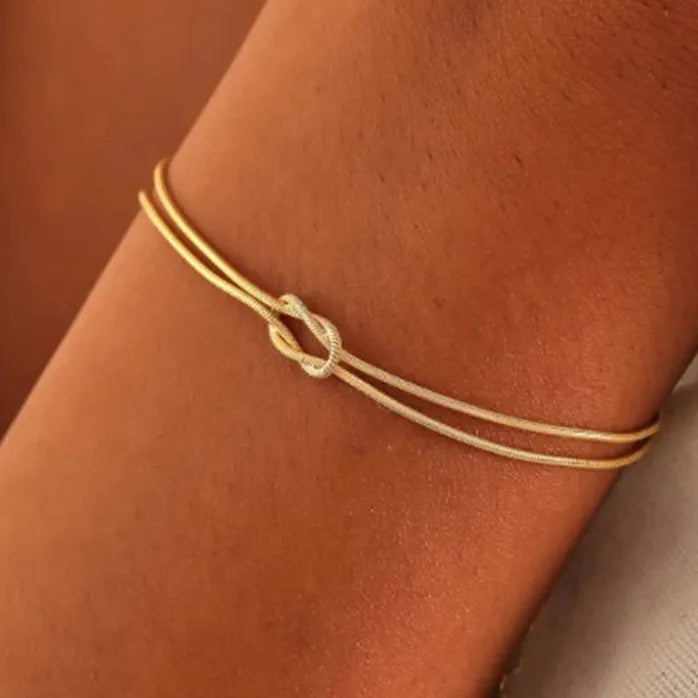 5Pcs Bohemian Gold Metal Heart Multi-Layer Adjustable Bracelet Set Women