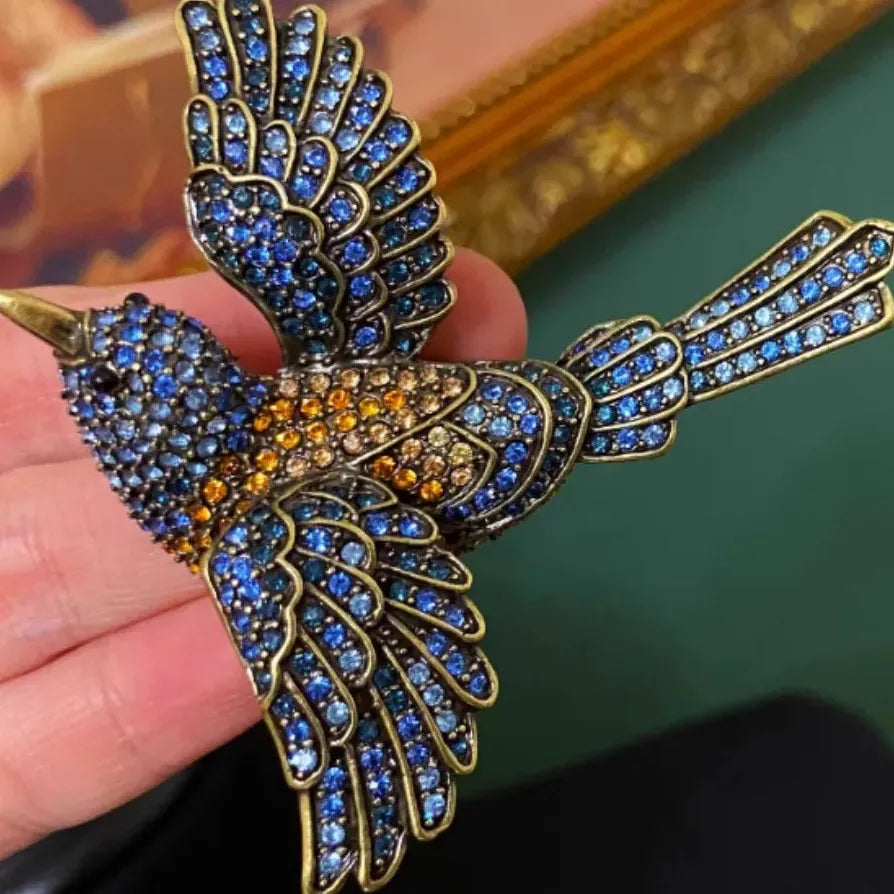 Vintage Heavy Duty Magpie Bird Brooch Pin for Women and Men