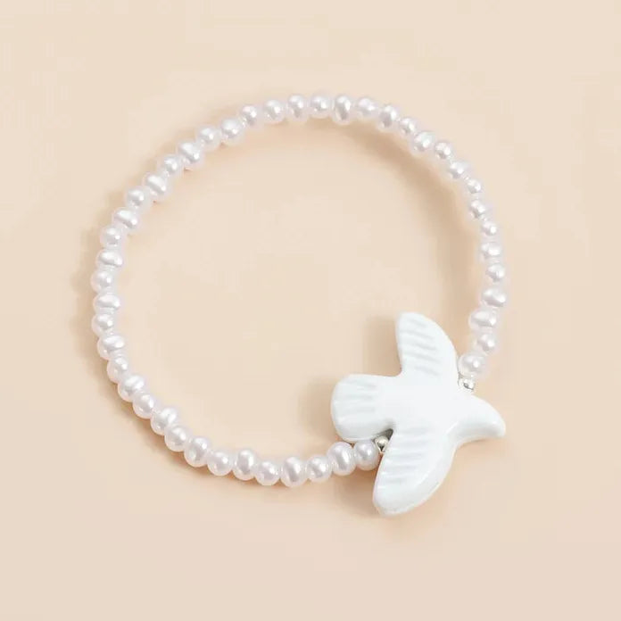 Peace Dove Resin Jewelry Set for Women Necklace Earrings Bracelet Crystal Pendant