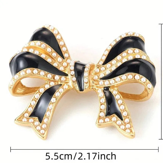 Vintage Ladies Bow Brooch Retro Fashion Jewelry Accessory for Women