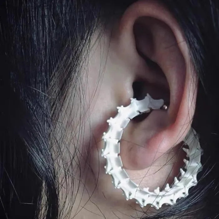 2024 Snake Spine Bone Ear Clip Cyberpunk Geometric Stud Unisex Gift