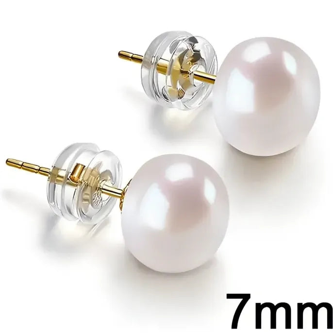 Simple Imitation Pearl Stud Earrings for Women Gold Color 5-10MM Dainty Trendy Jewelry