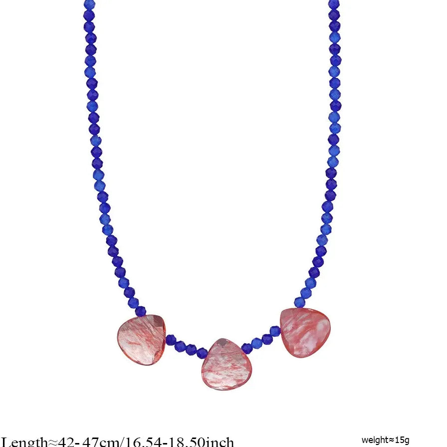 Stainless Steel Natural Stone Fish Pendant Necklace Handmade Beaded Jewelry Gift