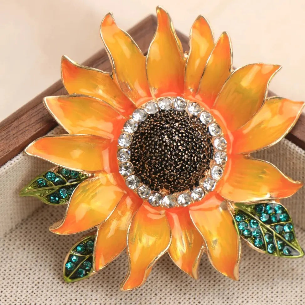 Sunflower Brooch Pin Jewelry Gift for Men and Women Classic Style