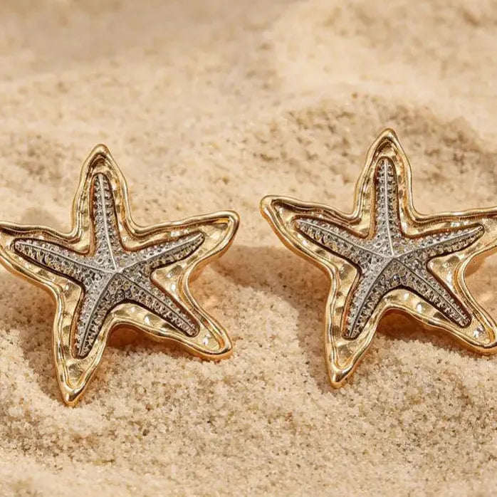 Exaggerated Ocean Starfish Double-Layer Bohemian Drop Earrings for Women