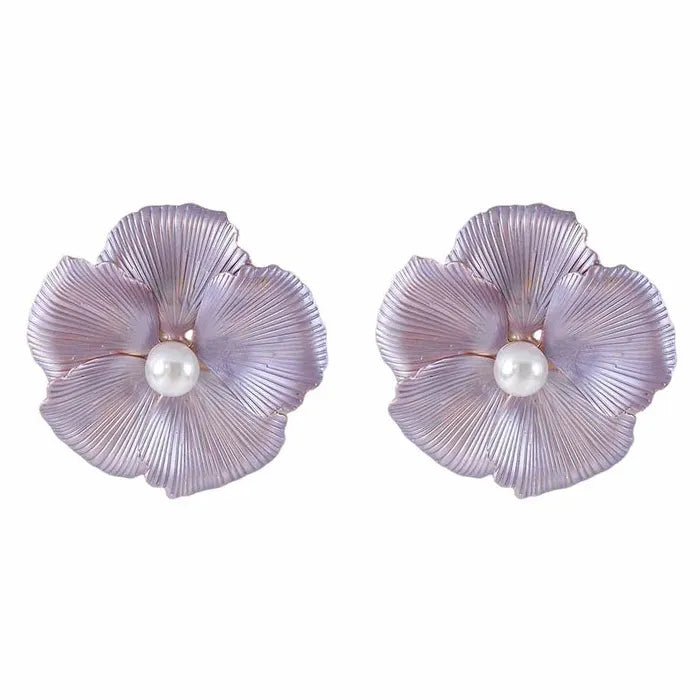 Colorful Floral Drop Earrings for Women Zinc Alloy Jewelry Gift
