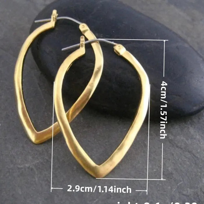 Geometric Heart-Shaped Zinc Alloy Earrings for Women Fashion Parties Wedding Jewelry