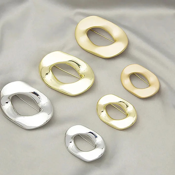 Geometric Zinc Alloy Circular Brooch Punk Rock Jewelry for Women Men
