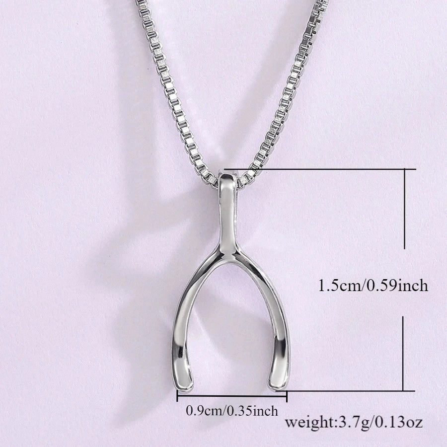 Fashionable Silver Y-shaped Pendant Necklace Suitable for Women's Fashionable Wedding Engagement Jewelry