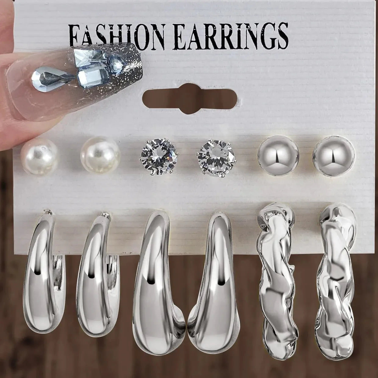 12Pcs Vintage Gold Geometric Water Drop C-Earrings Tungsten Zinc Alloy
