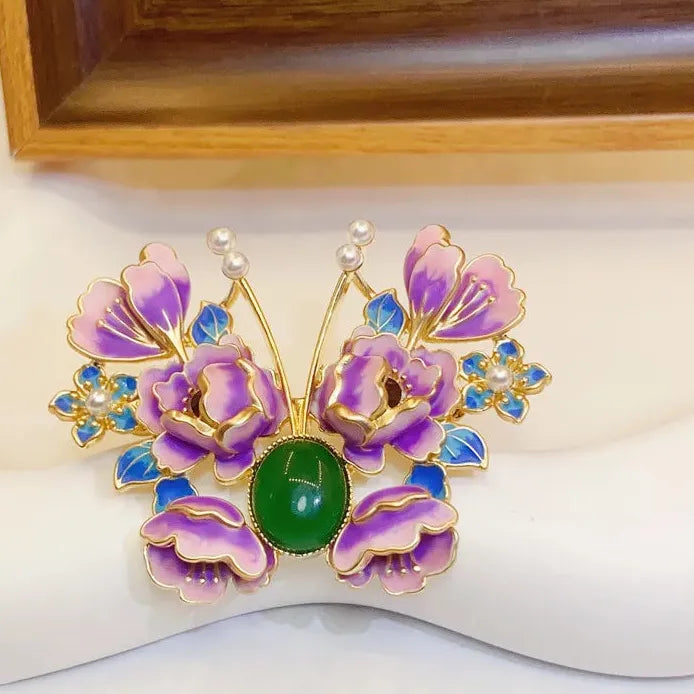 Classic Flower Butterfly Brooch Women’s Corsage Pin Elegant Accessory