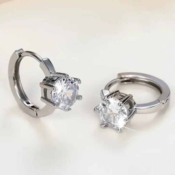 Colorful Cubic Zirconia Geometric Hoop Earrings for Women Copper Alloy Bridal Jewelry