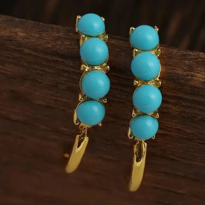 Simple Exquisite Gold Hoop Earrings Zinc Alloy Jewelry for Women