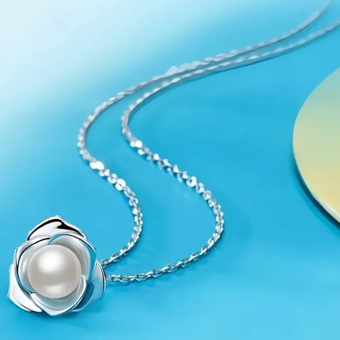 Elegant Imitation Pearl Plant Pendant Necklace for Women Anniversary Gift