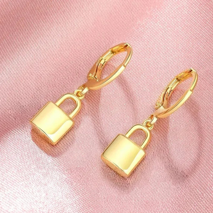 Punk Gothic Zinc Alloy Keylock Pendant Earrings for Men and Women Hip-Hop Jewelry