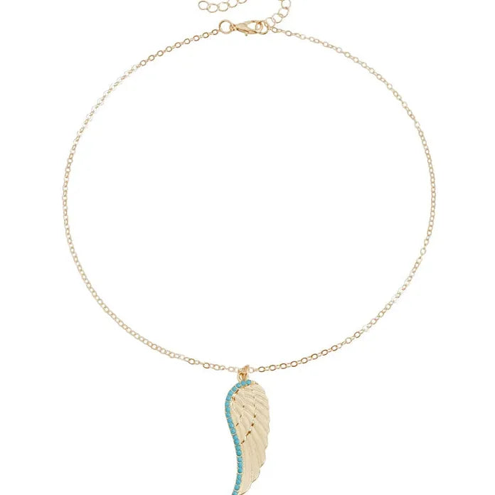 Adjustable Green Stone Pendant Necklace Zinc Alloy Birdcage Wing Key Gift