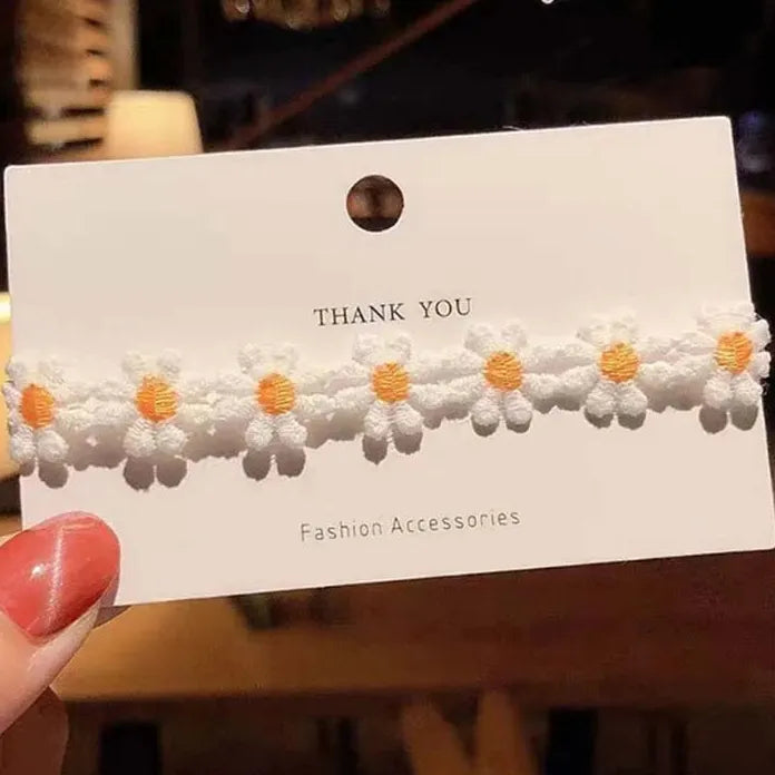 Lace Embroidery Flower Choker Necklace for Women Girls Fashion Accessory