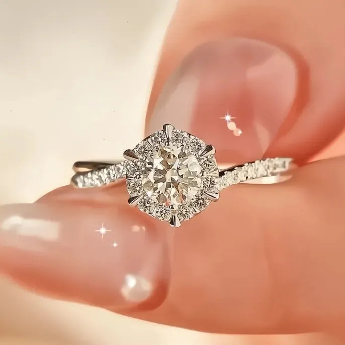 Eternity Brass Wedding Band with Cubic Zirconia Ring for Women
