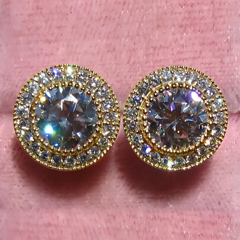 Dainty Small Round Cubic Zirconia Stud Earrings for Women Simple Elegant Daily Wear Jewelry