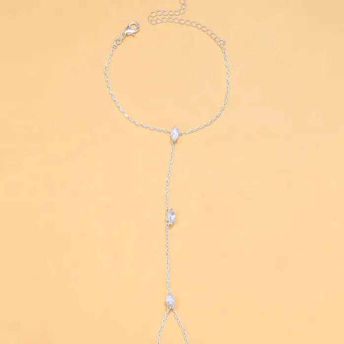 Bohemia Shiny Rhombus Crystal Copper Bracelet Women Thin Chain Jewelry Gift 2025