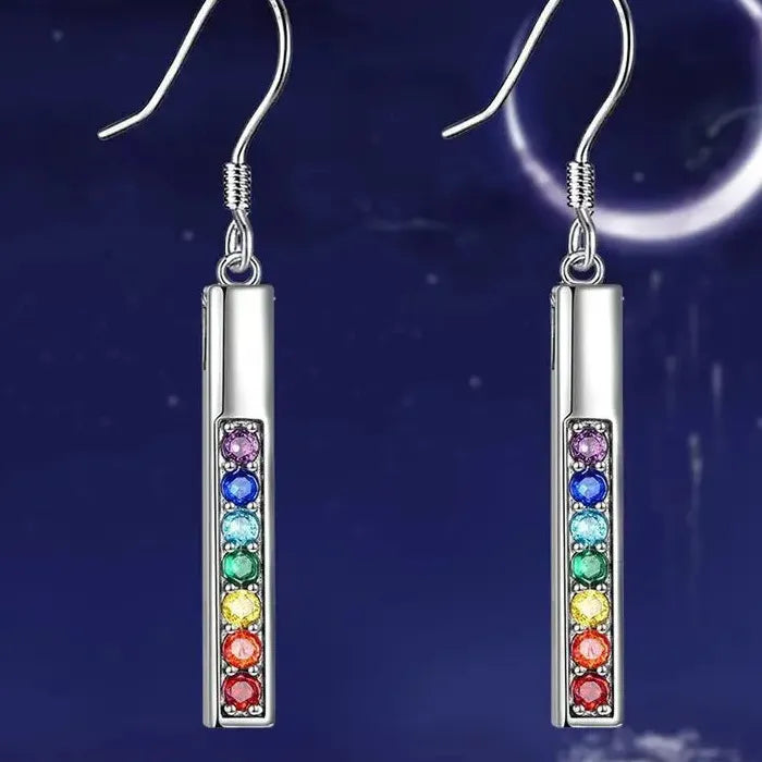 Colored Cubic Zirconia Zinc Alloy Women's Long Pendant Drop Earrings for Party Wedding