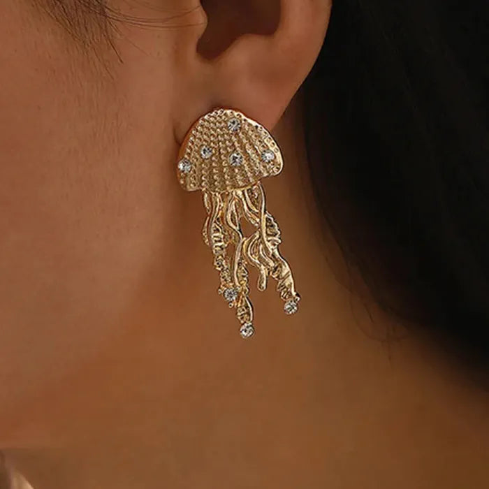 Jellyfish Drop Earrings Copper Alloy Beach Party Jewelry for Women