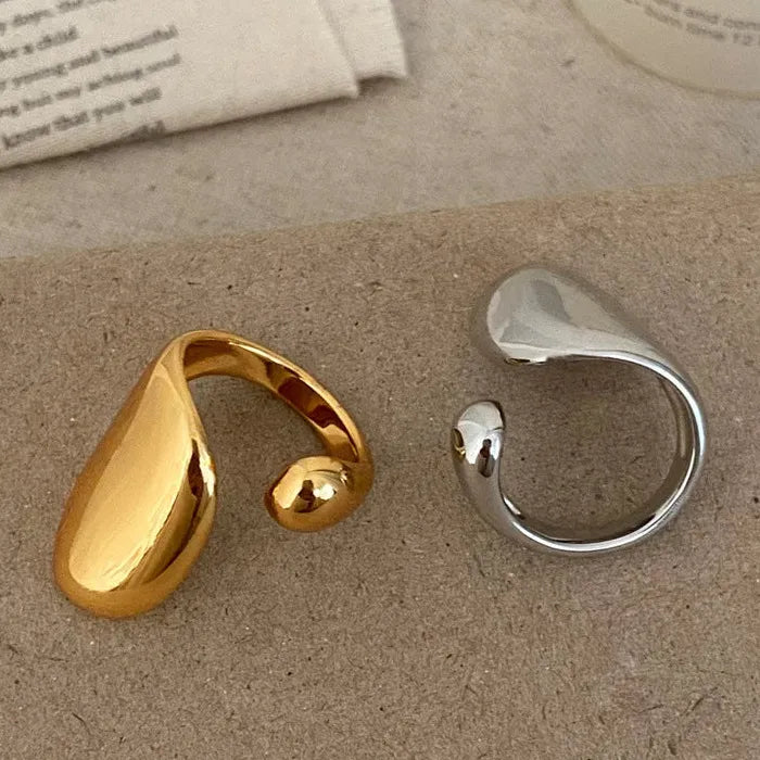 Adjustable Waterdrop Ring for Women Minimalist Retro Jewelry Gift