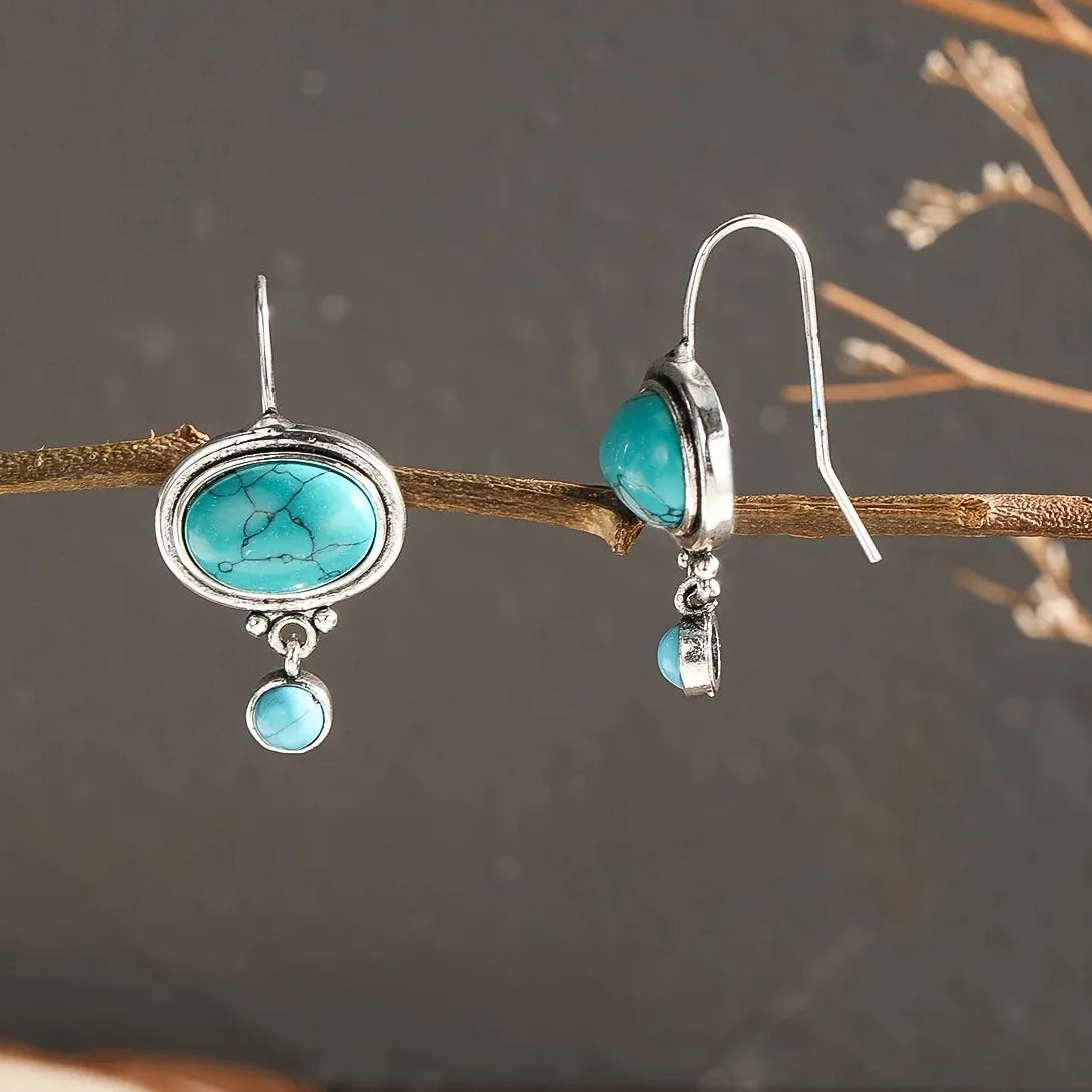 Silver Flower Drop Earrings for Women Simple Exquisite Zinc Alloy Jewelry