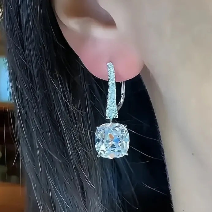 Elegant Geometric Cubic Zirconia Drop Earrings for Women Wedding Jewelry
