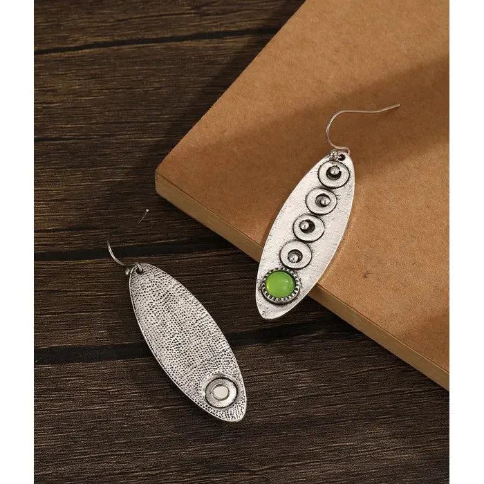 Vintage Bohemian Zinc Alloy Metal Carving Women's Pendant Drop Earrings Simple Design