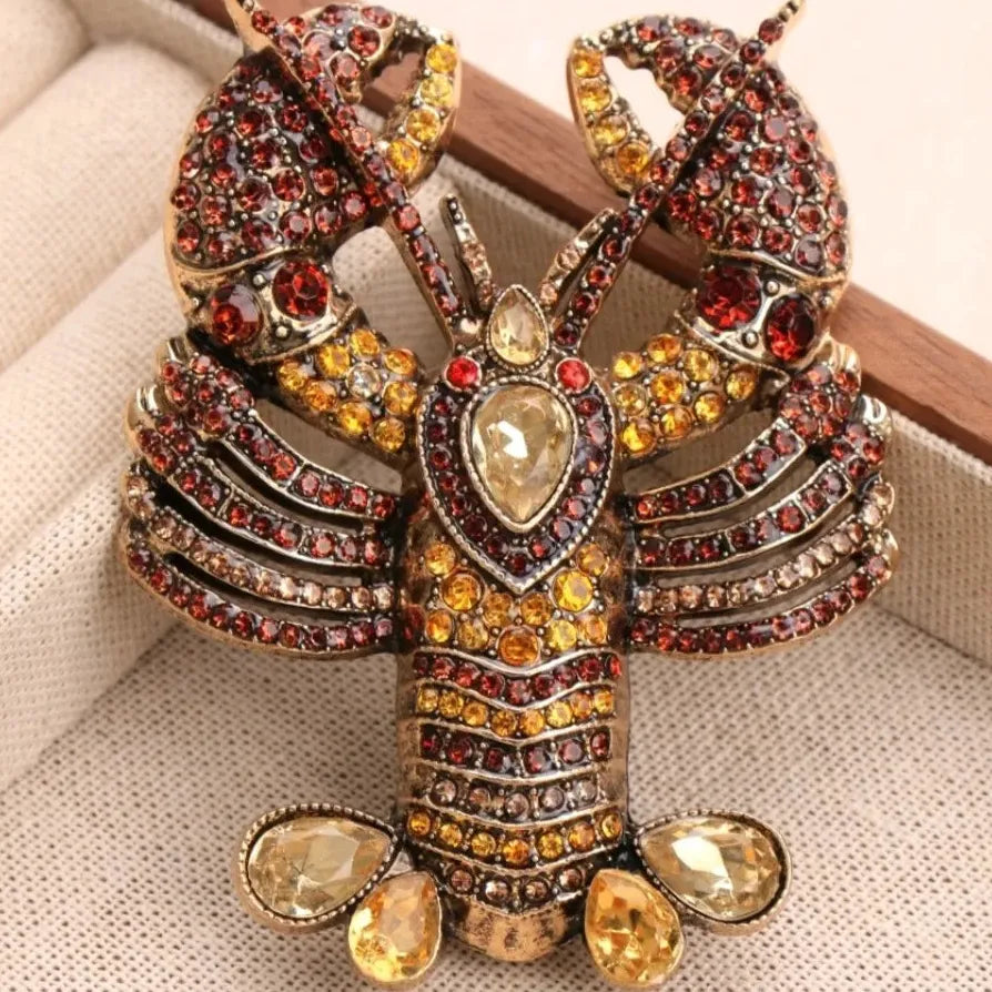 Classic Lobster Brooch Wedding Holiday Gift for Men and Women