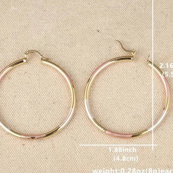 Classic Gold Color Geometric Hoop Earrings for Women Metal Jewelry
