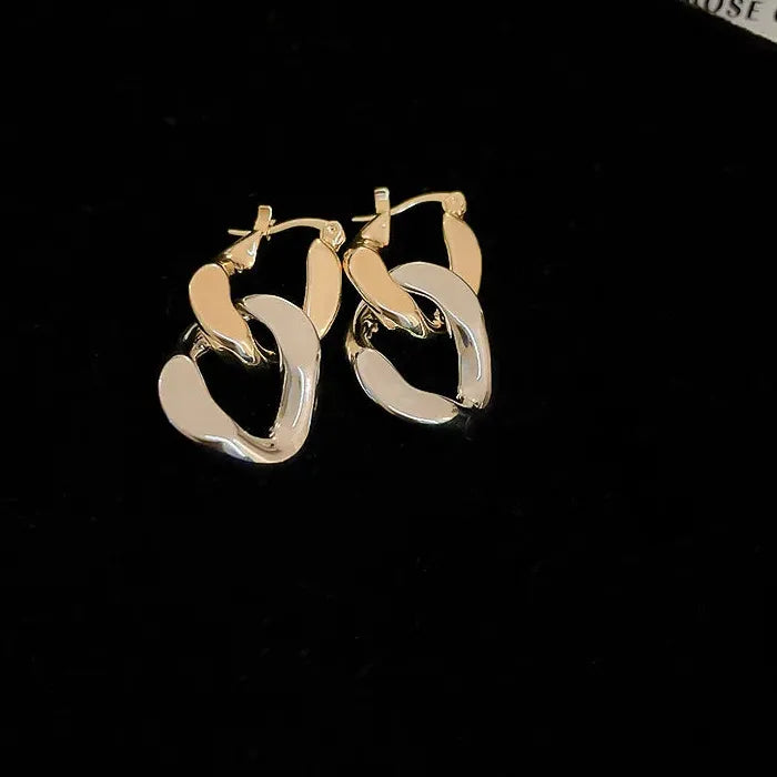 Luxury Geometric Gold & Silver Copper Drop Earrings for Women Y2K Jewelry