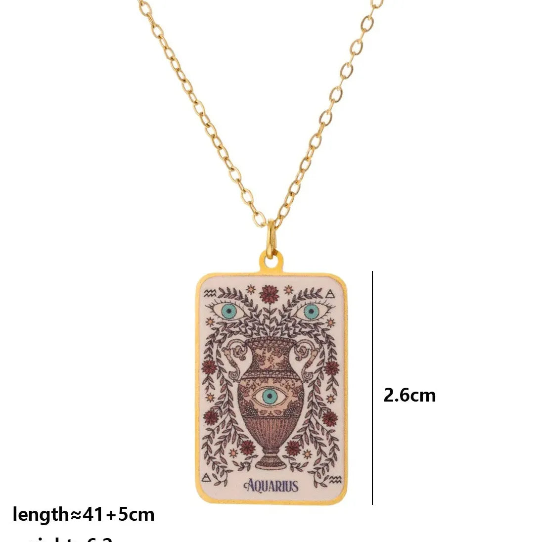 18k Gold Plated Stainless Steel Geometric Pendant Necklace for Women Stylish