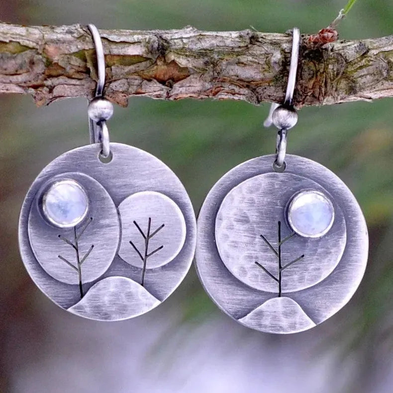 Silver Waterdrop Flower Leaf Earrings with Pink Green Stone for Women Wedding Jewelry